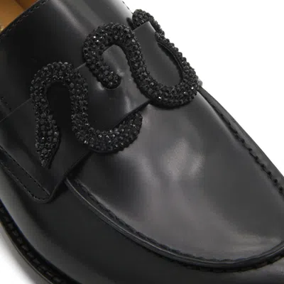 Shop René Caovilla Flat Shoes In Black Calf/jet Strass
