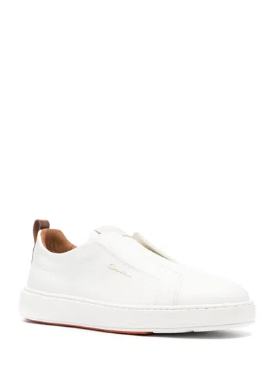 Shop Santoni Sneakers White