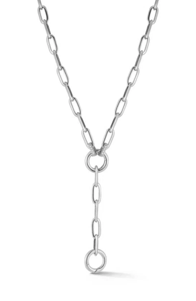 Shop Chloe & Madison Link Lariat Necklace In Silver