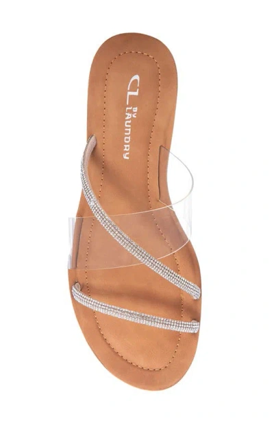 Shop Cl By Laundry Attuned Crystal Embellished Sandal In Clear