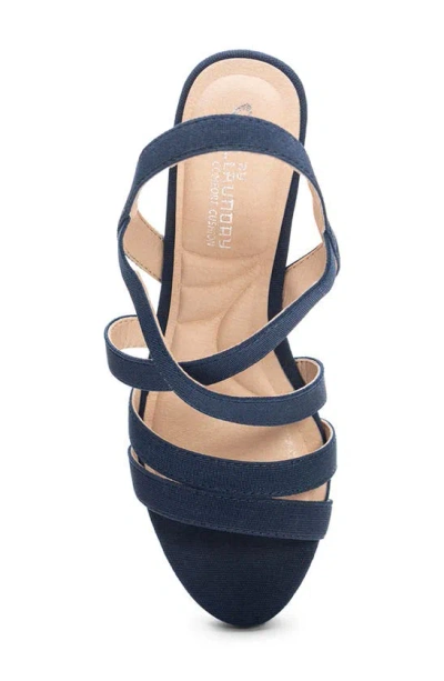 Shop Cl By Laundry Bijous Slingback Wedge Sandal In Navy