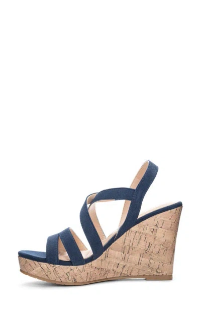 Shop Cl By Laundry Bijous Slingback Wedge Sandal In Navy
