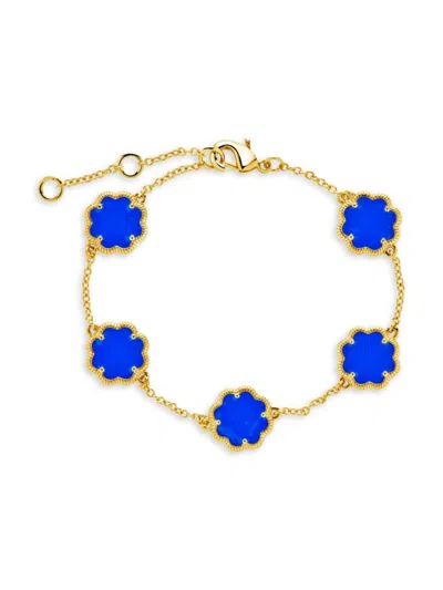 Shop Sterling Forever Women's 14k Goldplated & Enamel Charm Bracelet In Brass