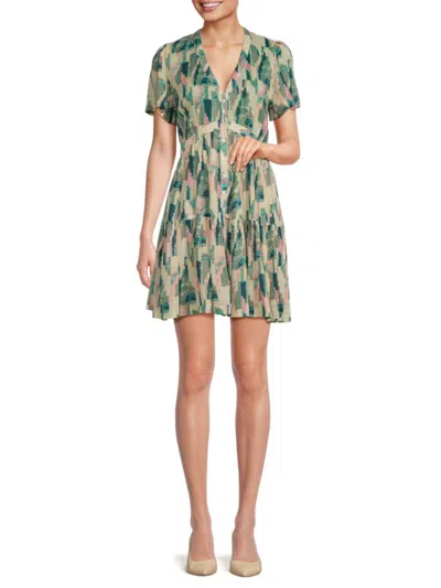Shop Ba&sh Women's Talita Tiered Mini Dress In Turquoise