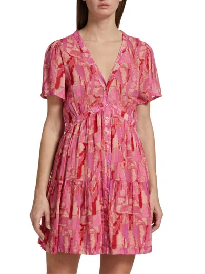 Shop Ba&sh Women's Talita Tiered Mini Dress In Rose
