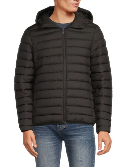 Shop Save The Duck Men's Lucas Hooded Puffer Jacket In Brown