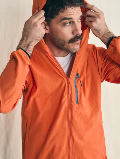 Faherty Shorelite Packable Anorak Jacket In Isle Orange