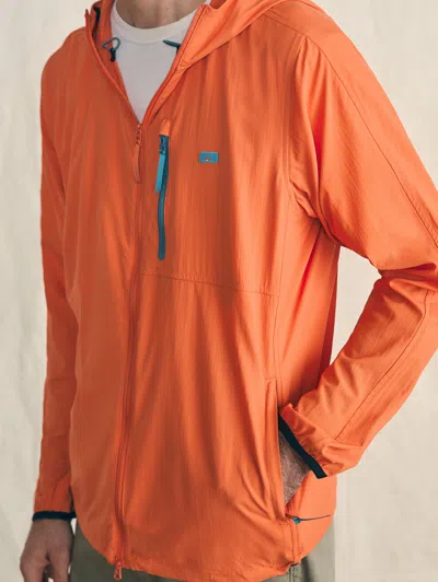 Faherty Shorelite Packable Anorak Jacket In Isle Orange