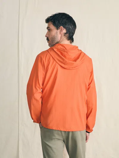 Faherty Shorelite Packable Anorak Jacket In Isle Orange