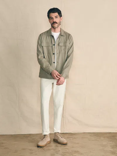 Faherty Movement&trade; Flex Linen Shirt Jacket In Olive Isle