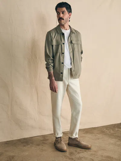 Shop Faherty Movement&trade; Flex Linen Shirt Jacket In Olive Isle