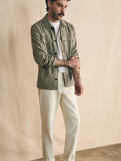 Shop Faherty Movement&trade; Flex Linen Shirt Jacket In Olive Isle