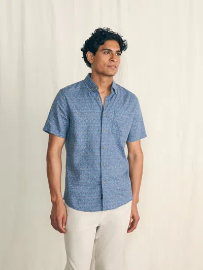Shop Faherty Short-sleeve Breeze Shirt In Paradise Palm