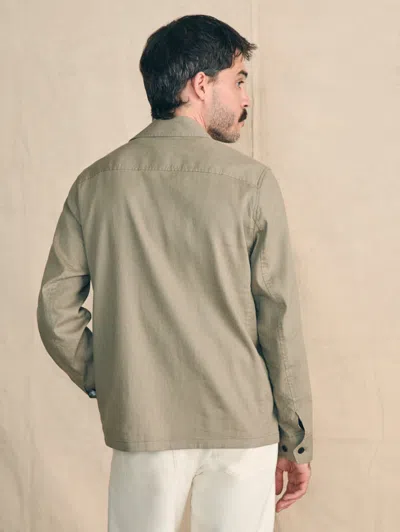 Shop Faherty Movement&trade; Flex Linen Shirt Jacket In Olive Isle
