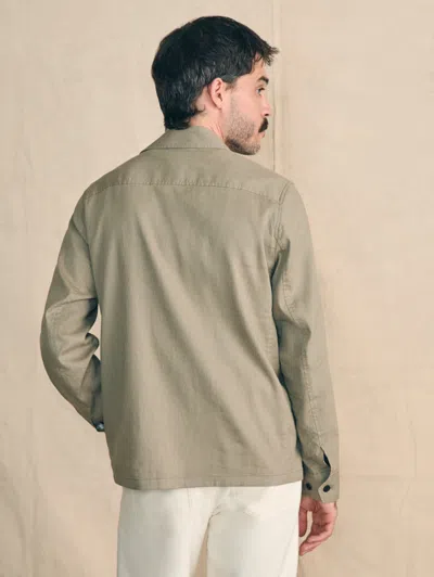 Faherty Movement&trade; Flex Linen Shirt Jacket In Olive Isle