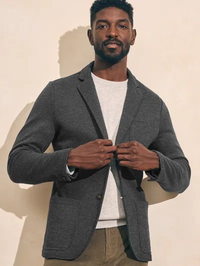 Faherty Inlet Knit Blazer (short) In Black Sky Melange
