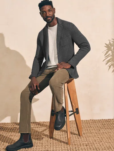 Faherty Inlet Knit Blazer (short) In Black Sky Melange