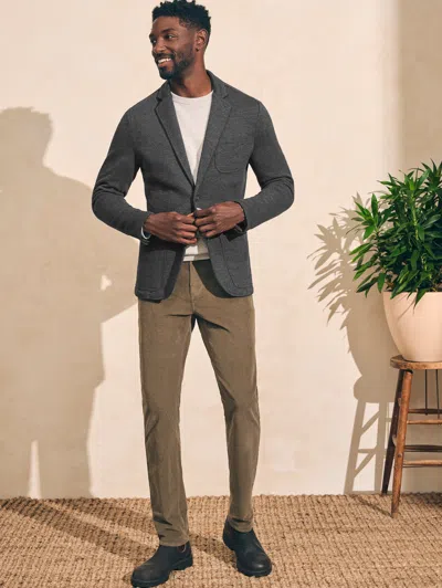 Faherty Inlet Knit Blazer (short) In Black Sky Melange