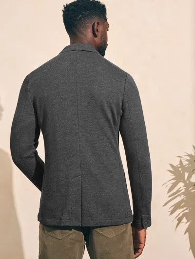 Faherty Inlet Knit Blazer (short) In Black Sky Melange