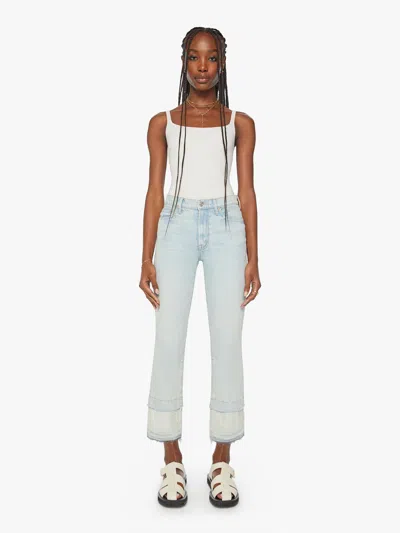 Shop Mother The Insider Double Double Hover Sideways Jeans In Blue - Size 26