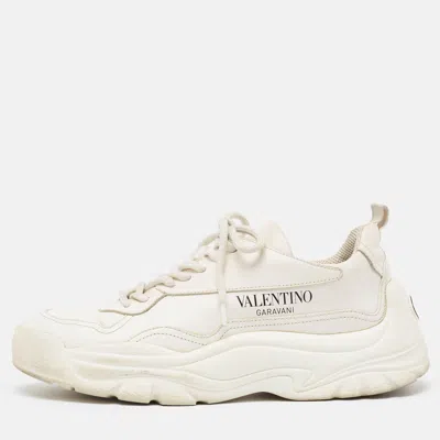 Pre-owned Valentino Garavani White Leather Gumboy Sneakers Size 38