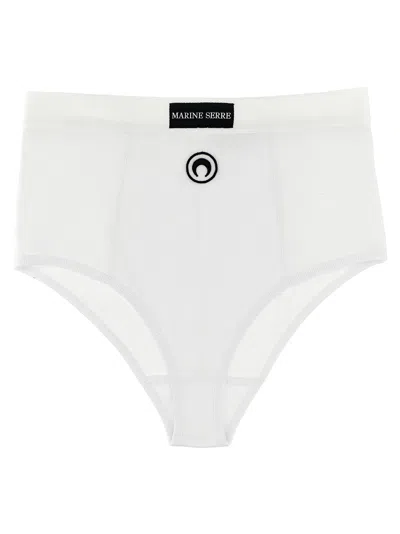Shop Marine Serre Logo Embroidery Briefs Underwear, Body In White