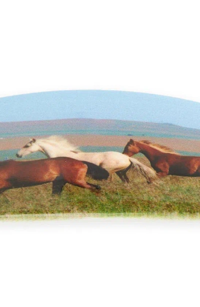 Chunks Horse Girl Oval Barrette In Multi Green