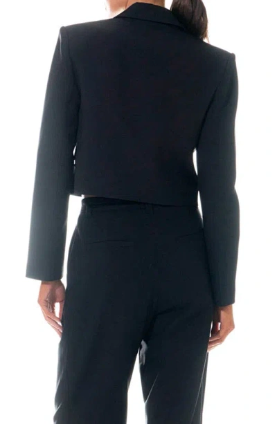 Grey Lab One Button Crop Blazer In Black