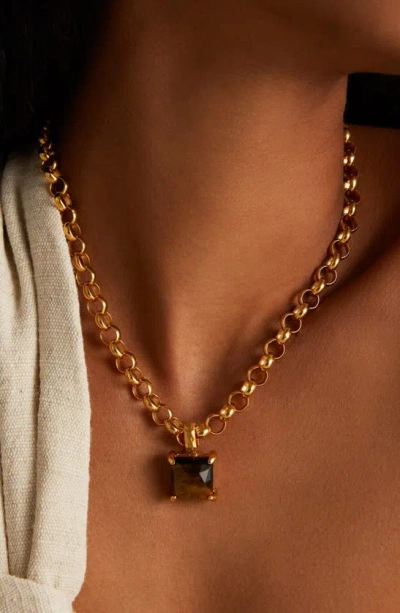 Dean Davidson Women's Nomad 22k-gold-plated & Tiger's Eye Pendant Necklace In Tiger Eye/ Gold