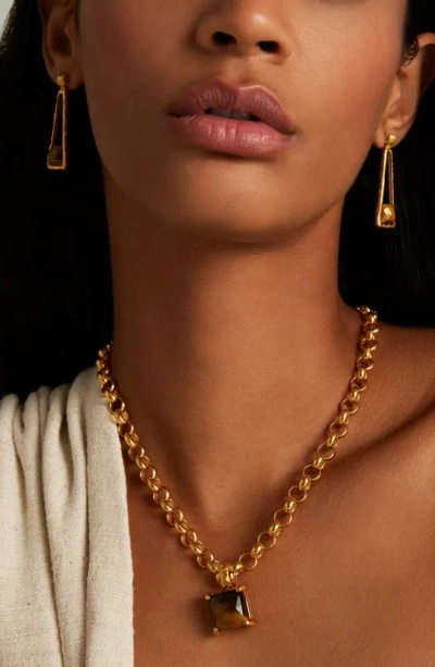 Dean Davidson Women's Nomad 22k-gold-plated & Tiger's Eye Pendant Necklace In Tiger Eye/ Gold