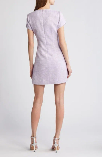 Shop Likely Cira Embellished Tweed Minidress In Lilac