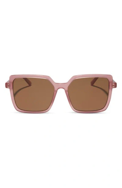 Shop Diff Esme 53mm Gradient Square Sunglasses In Guava / Brown Gradient