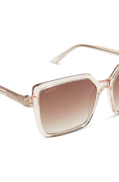 Diff Esme 53mm Gradient Square Sunglasses In Vintage Rose Crystal