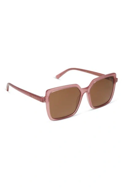 Shop Diff Esme 53mm Gradient Square Sunglasses In Guava / Brown Gradient