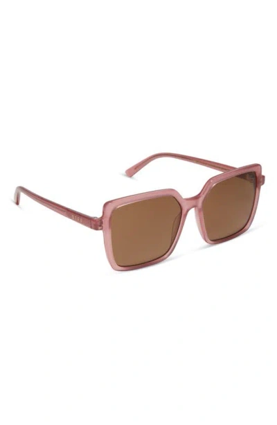 Diff Esme 53mm Gradient Square Sunglasses In Guava / Brown Gradient