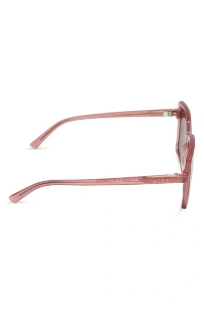 Shop Diff Esme 53mm Gradient Square Sunglasses In Guava / Brown Gradient