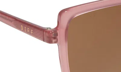 Shop Diff Esme 53mm Gradient Square Sunglasses In Guava / Brown Gradient