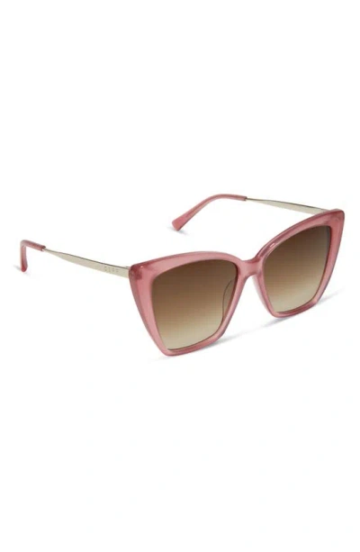 Shop Diff Becky Ii 55mm Cat Eye Sunglasses In Guava / Brown Gradient