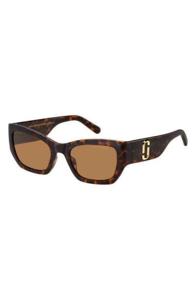 Shop Marc Jacobs 53mm Cat Eye Sunglasses In Havana/ Brown