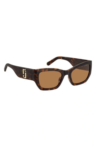 Shop Marc Jacobs 53mm Cat Eye Sunglasses In Havana/ Brown