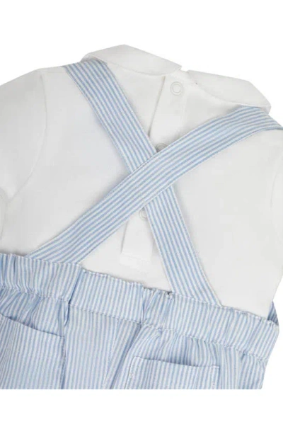 Shop Jojo Maman Bébé Cotton Bodysuit & Stripe Overalls Set In Blue