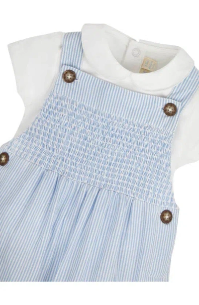 Shop Jojo Maman Bébé Jojo Maman Bebe Cotton Bodysuit & Stripe Overalls Set In Blue