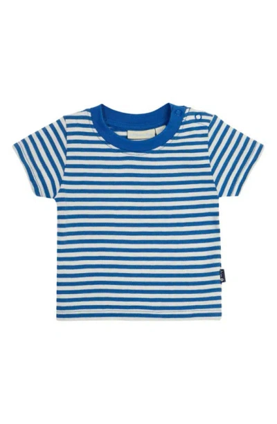 Shop Jojo Maman Bébé Stripe T-shirt & Nautical Print Cotton Overalls Set In Blue