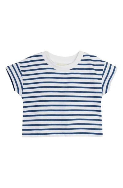 Shop Jojo Maman Bébé Stripe T-shirt & Overalls Set In Khaki