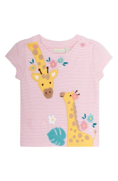 Shop Jojo Maman Bébé Giraffe Appliqué Cotton T-shirt & Leggings Set In Rose