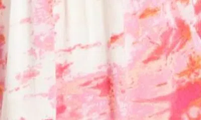 Shop Beachlunchlounge Camila Floral Flutter Sleeve Dress In Rose Powder