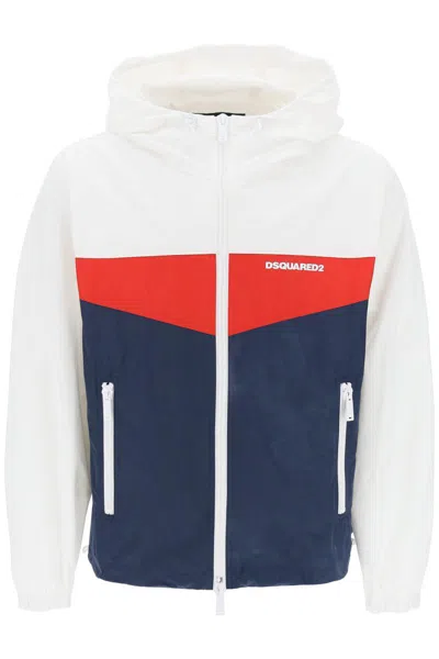 Shop Dsquared2 Color Block Windbreaker Jacket In Bianco