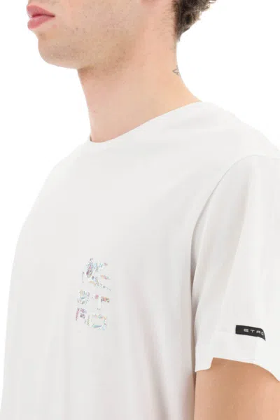 Shop Etro Cube Logo T-shirt In Bianco