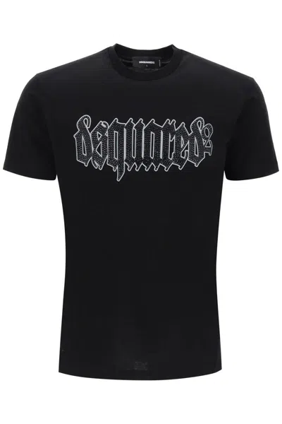 Shop Dsquared2 Embellished Cool Fit T-shirt In Nero