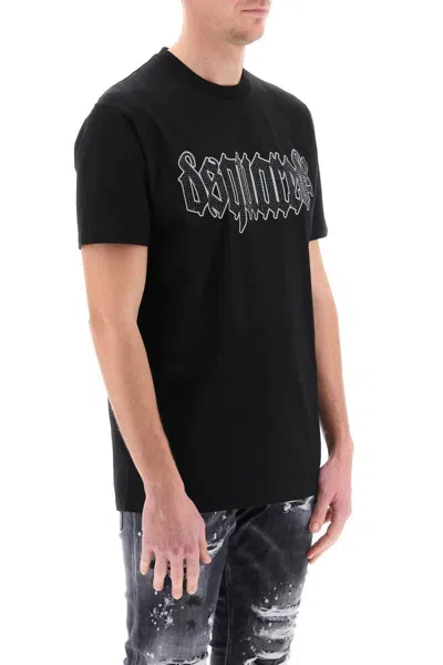 Shop Dsquared2 Embellished Cool Fit T-shirt In Nero